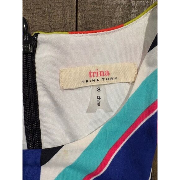 Trina Turk Amaya Geometric Dress Small Body Con Designer Color Block Patterned - Picture 3 of 7